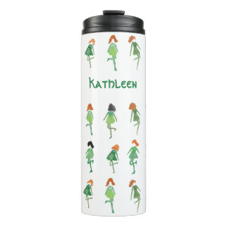 Meisjesgepersonaliseerde Ierse danseres Cute Hand- Thermosbeker