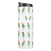 Meisjesgepersonaliseerde Ierse danseres Cute Hand- Thermosbeker (Geroteerd rechts)