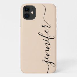 Meisjesgepersonaliseerde naam, Fancy script, linen Case-Mate iPhone Case