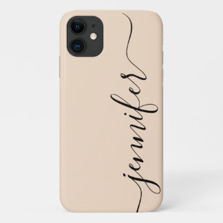 Meisjesgepersonaliseerde naam, Fancy script, linen Case-Mate iPhone Case