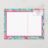 Meisjesgepersonaliseerde roze flamingo Post Card Briefkaart (Achterkant)