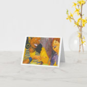 Meisjesgesprek Begroeting Kaart (Gele Bloem)