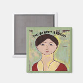 Meisjesgezicht naar Matisse Magneet (Voorkant / Achterkant)
