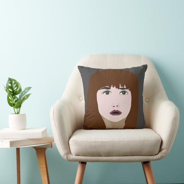 Meisjesgezicht Portret Kussen (Stoel)