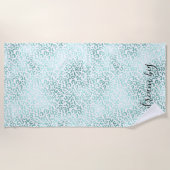 Meisjesglam Mint Leopard Print Strandlaken (Voorkant)