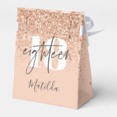 Meisjesglitter gladde moderne 18e verjaardag bedankdoosjes (Achterkant)