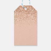 Meisjesglitter gladde moderne 18e verjaardag cadeaulabel (Achterkant)