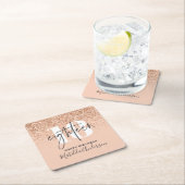 Meisjesglitter gladde moderne 18e verjaardag kartonnen onderzetters (Insitu)