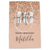 Meisjesglitter gladde moderne 18e verjaardag  medium cadeauzakje (Voorkant)