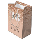 Meisjesglitter gladde moderne 18e verjaardag  medium cadeauzakje (Achterkant Gekanteld)