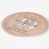 Meisjesglitter gladde moderne 18e verjaardag papieren bordje (Gekanteld)