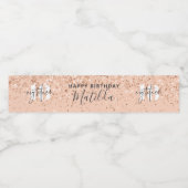 Meisjesglitter gladde moderne 18e verjaardag waterfles etiket (Enkel label)