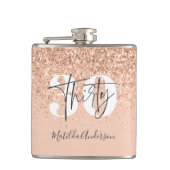 Meisjesglitter gladde moderne 30e verjaardag  heupfles (Voorkant)