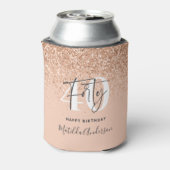 Meisjesglitter gladde moderne 40e verjaardag blikjeskoeler (Blikje Achterkant)