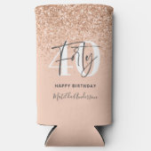 Meisjesglitter gladde moderne 40e verjaardag seltzer blikjeskoeler (Voorkant)