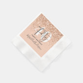 Meisjesglitter gladde moderne 40e verjaardag servet (Hoek)