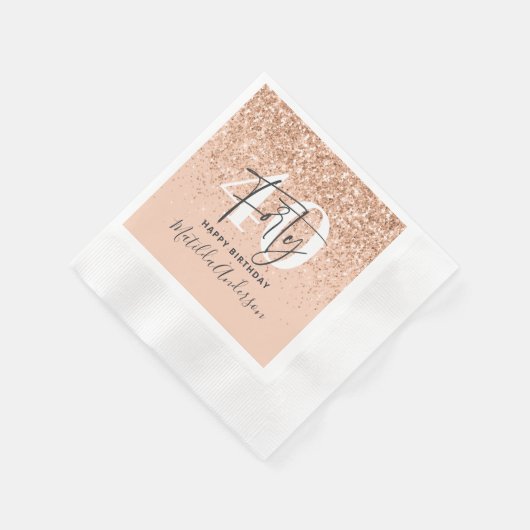 Meisjesglitter gladde moderne 40e verjaardag servet (Hoek)