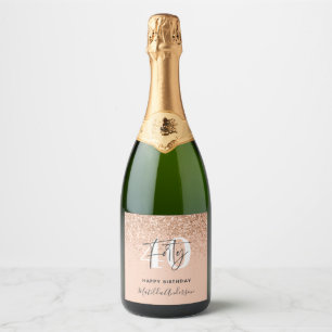 Meisjesglitter gladde moderne 40e verjaardag sparkling wijnetiket