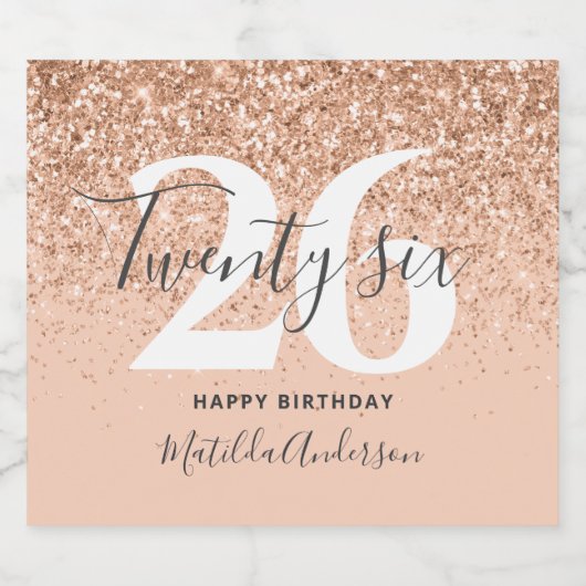 Meisjesglitter ontspant moderne, bewerkbare verjaa sparkling wijnetiket (Enkel label)