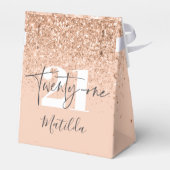 Meisjesglitter sparkle moderne 21e verjaardag bedankdoosjes (Achterkant)