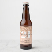 Meisjesglitter sparkle moderne 21e verjaardag bier etiket (Voorkant)