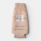 Meisjesglitter sparkle moderne 21e verjaardag flesjeskoeler (Voorkant)