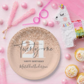 Meisjesglitter sparkle moderne 21e verjaardag papieren bordje (Feest)