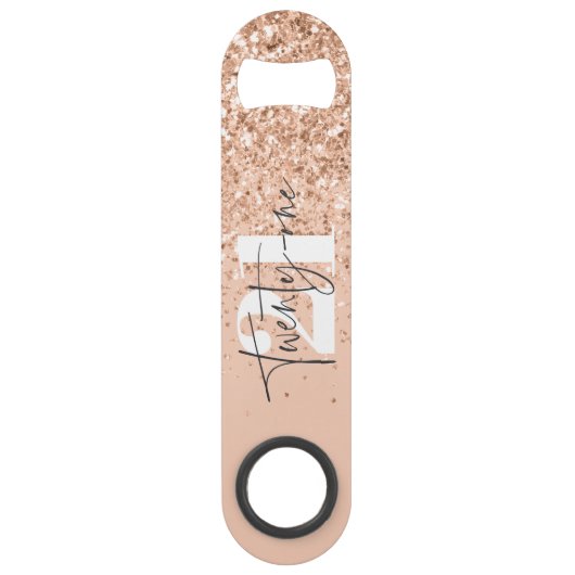 Meisjesglitter sparkle moderne 21e verjaardag  speed flessenopener (Voorkant)