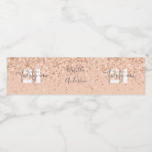 Meisjesglitter sparkle moderne 21e verjaardag waterfles etiket (Enkel label)