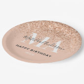 Meisjesglitter sparren moderne roze verjaardagsfee papieren bordje (Gekanteld)