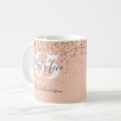 Meisjesglitter sparren moderne verjaardagskoffie-m koffiemok (Voorkant links)