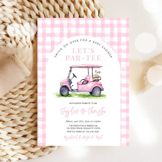 Meisjesgolf, laten we een Par-Tee-theekrans baby s Kaart