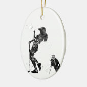 Meisjesgolfer Keramisch Ornament (Links)