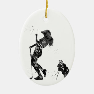 Meisjesgolfer Keramisch Ornament