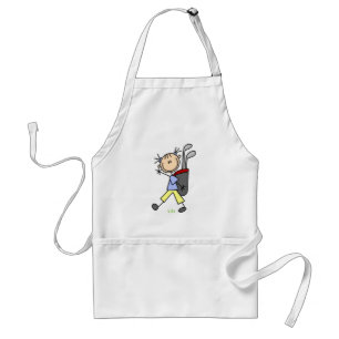 Meisjesgolfer met tas en clubs standaard schort