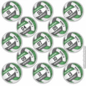 meisjesgroene zwarte volleybalspelernamen 13 sticker (Voorkant)