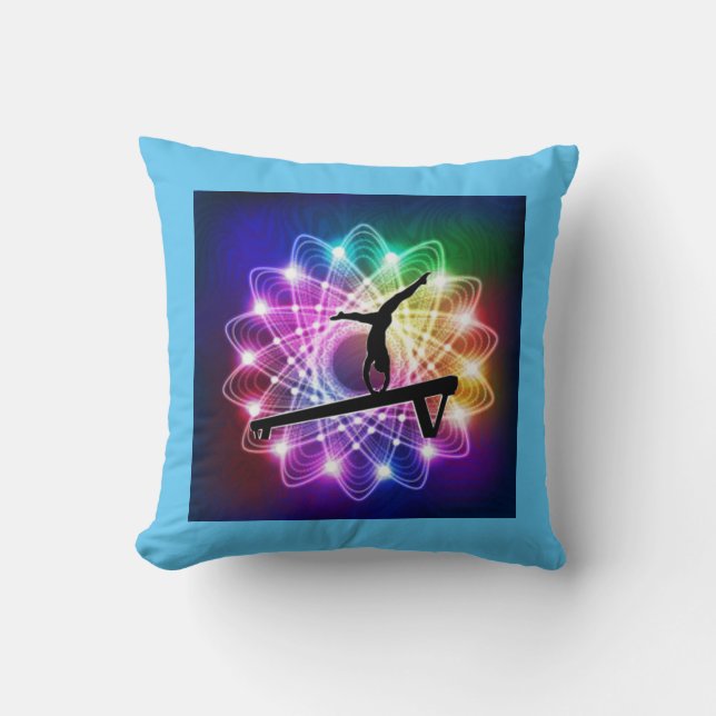 Meisjesgymnastiek Balans Aangepaste naam Pillow Kussen (Voorkant)