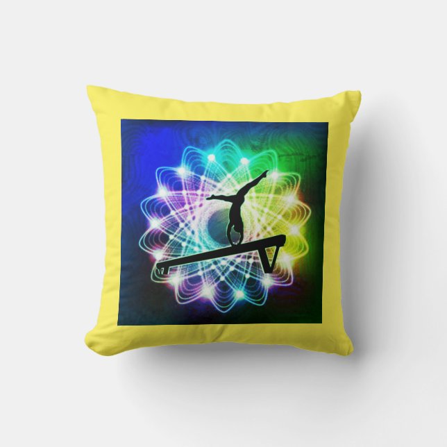 Meisjesgymnastiek Balans Aangepaste naam Pillow Kussen (Voorkant)