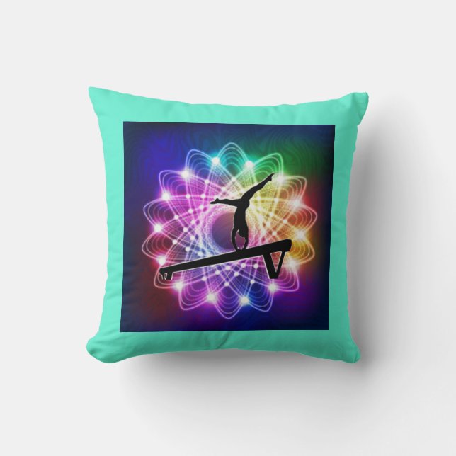 Meisjesgymnastiek Balans Aangepaste naam Pillow Kussen (Voorkant)