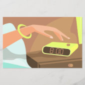 Meisjeshand die de alarmklok aandrukt (Voorkant)