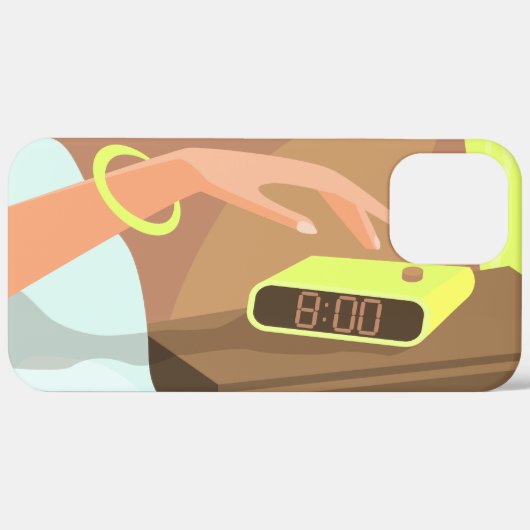 Meisjeshand die de alarmklok aandrukt Case-Mate iPhone case (Achterkant (horizontaal))