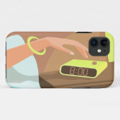 Meisjeshand die de alarmklok aandrukt Case-Mate iPhone case (Achterkant (horizontaal))