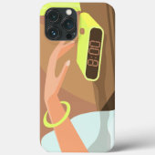 Meisjeshand die de alarmklok aandrukt Case-Mate iPhone case (Achterkant)