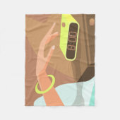 Meisjeshand die de alarmklok aandrukt fleece deken (Voorkant)