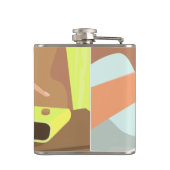 Meisjeshand die de alarmklok aandrukt heupfles (Achterkant)