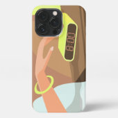 Meisjeshand die de alarmklok aandrukt iPhone hoesje (Achterkant)