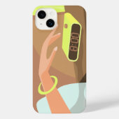 Meisjeshand die de alarmklok aandrukt iPhone hoesje (Achterkant)