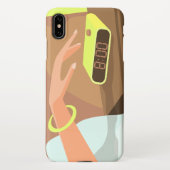 Meisjeshand die de alarmklok aandrukt iPhone hoesje (Achterkant)