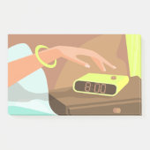 Meisjeshand die de alarmklok aandrukt post-it® notes (Voorkant)