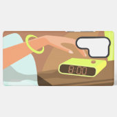 Meisjeshand die de alarmklok aandrukt samsung galaxy hoesje (Achterkant horizontaal)